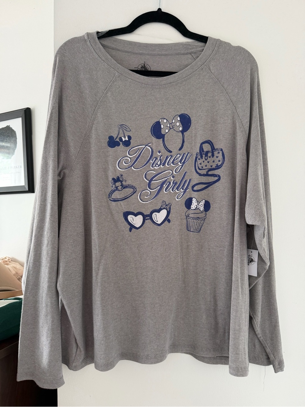 Disney Girly Gray Long-Sleeve Top